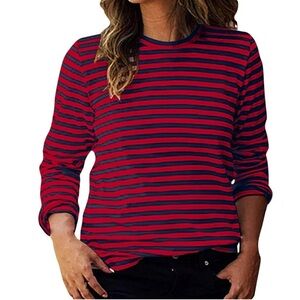 Lesley Evers Jeanette Long Sleeve in Red and Navy